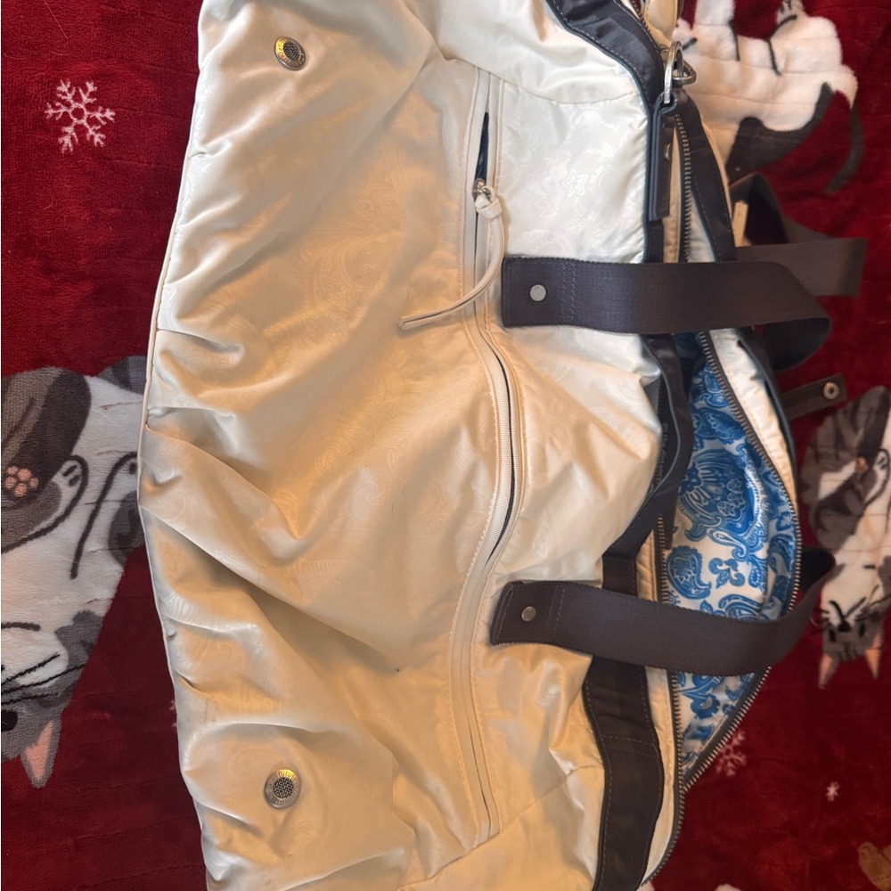 Lululemon Cream and Brown Travel Bag